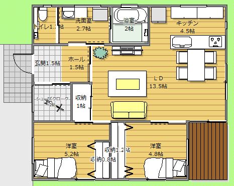 平屋間取り図