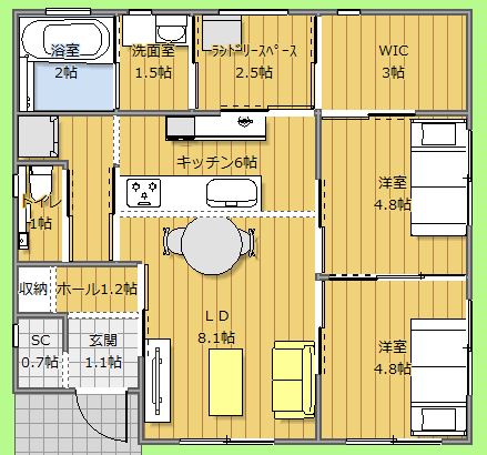 平屋間取り図