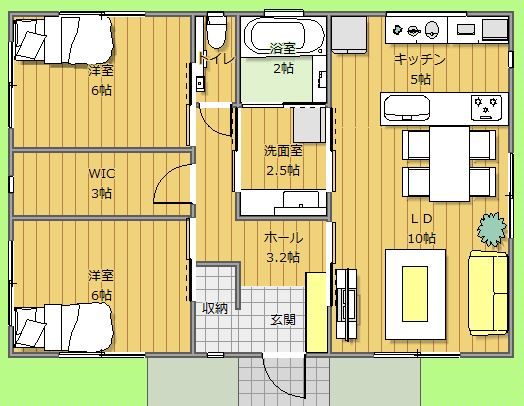 平屋間取り図