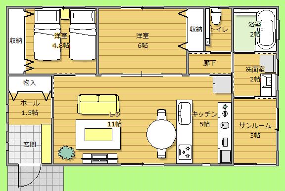 平屋間取り図