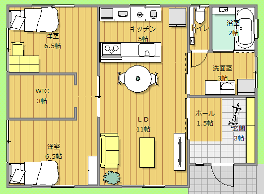 平屋間取り図