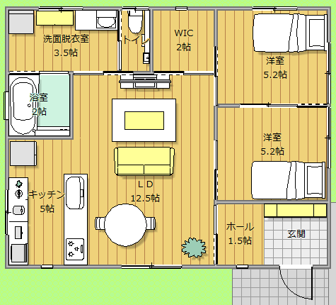 平屋間取り図