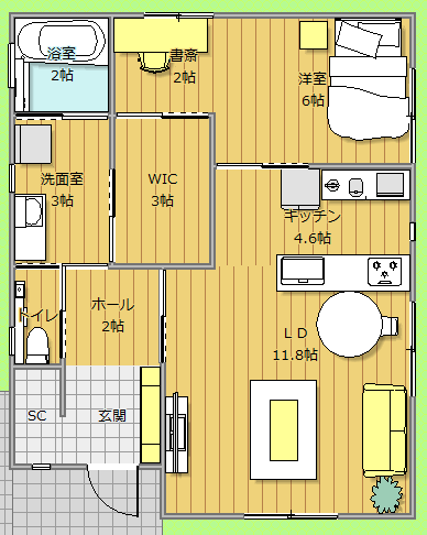 平屋間取り図