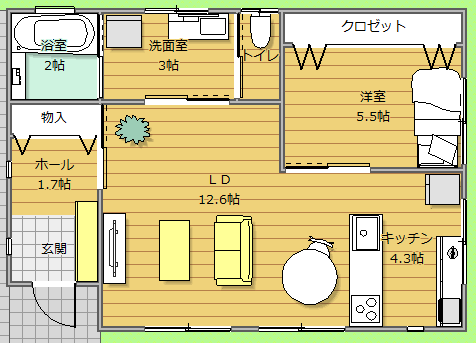 平屋間取り図